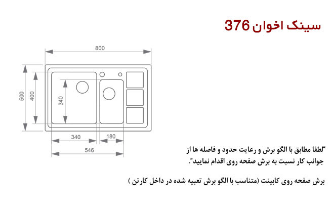 سینک اخوان 376 توکار